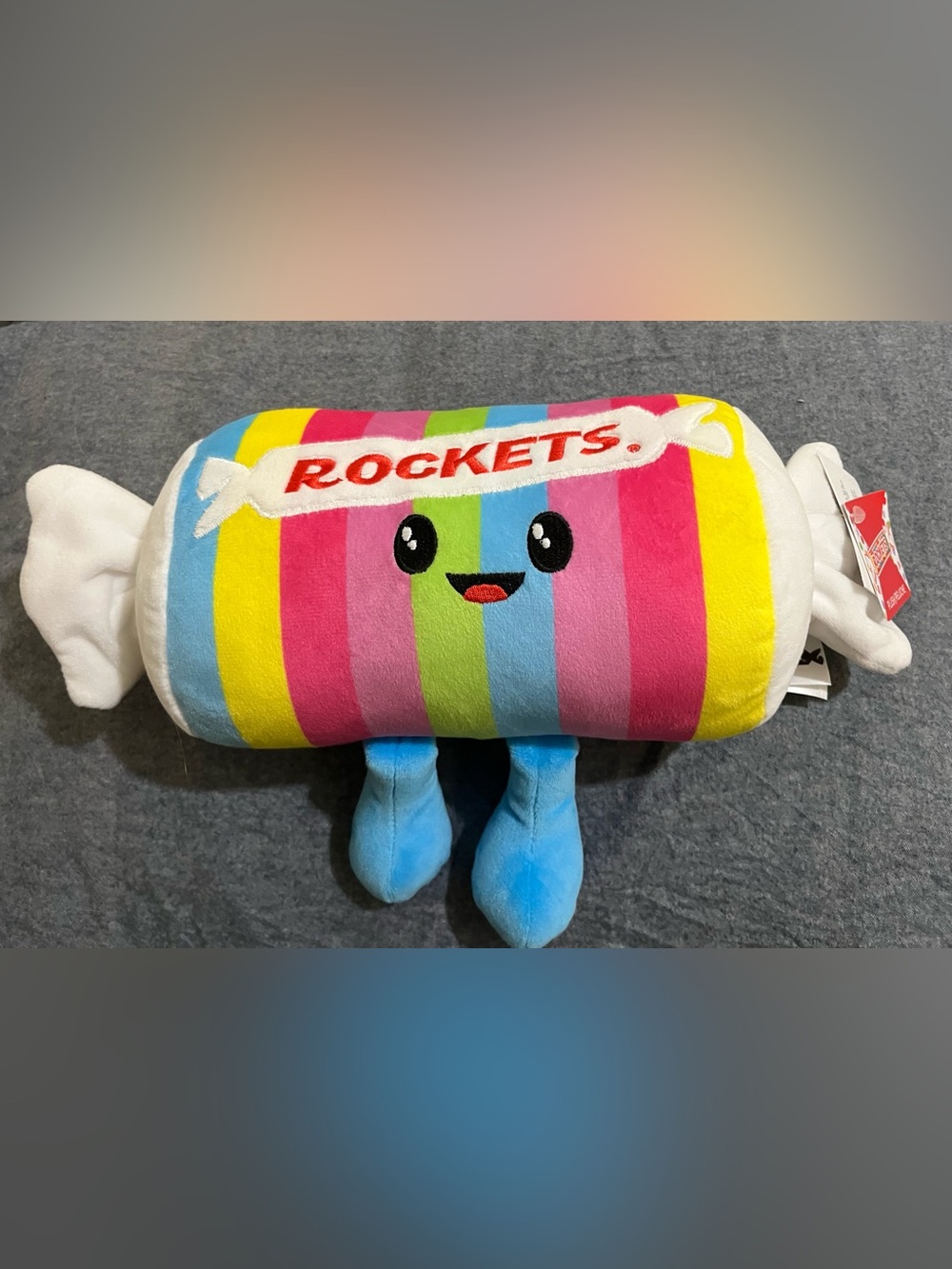 Rainbow Striped Plush Pillow - Multicolor